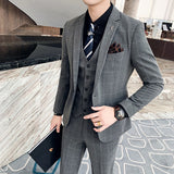 Boutique Plaid Casual High-end Social Formal Suit