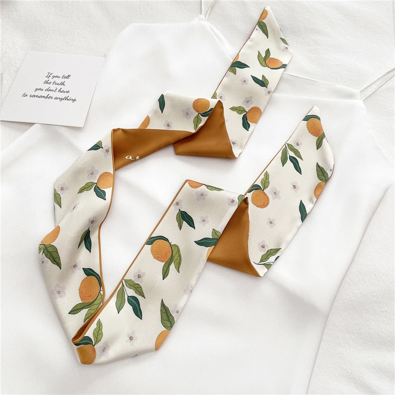 Fruit Print Satin Headband: Stylish Hair Accessory