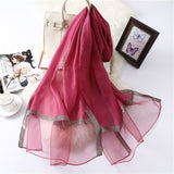 Summer Silk Scarf: Long Size Elegance