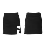 Harajuku Style Irregular Black Mini Skirt - High Waist