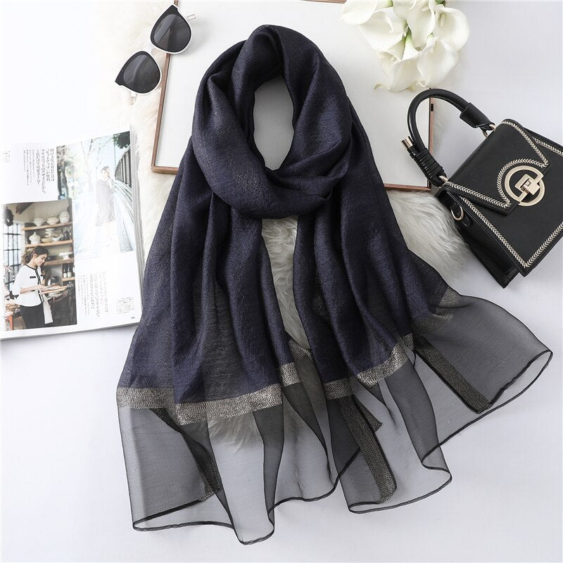 Summer Silk Scarf: Long Size Elegance