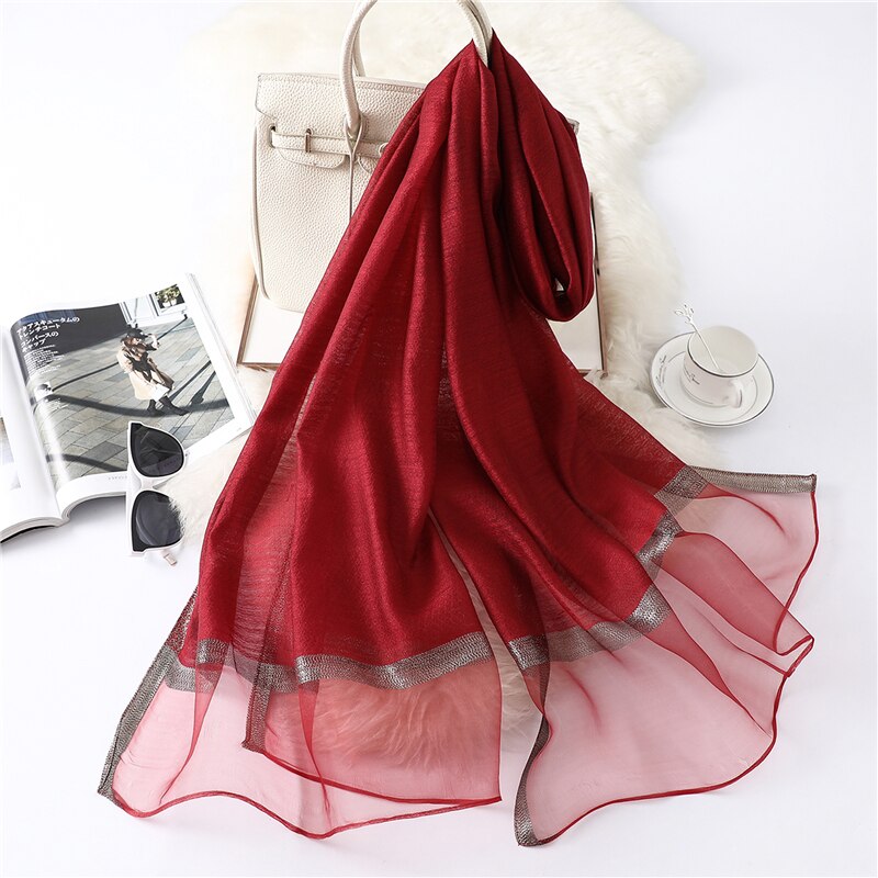 Summer Silk Scarf: Long Size Elegance