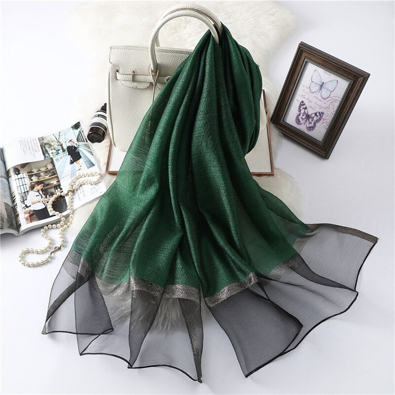 Summer Silk Scarf: Long Size Elegance