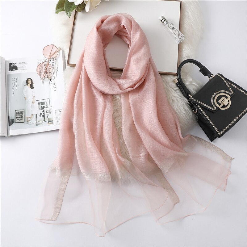Summer Silk Scarf: Long Size Elegance