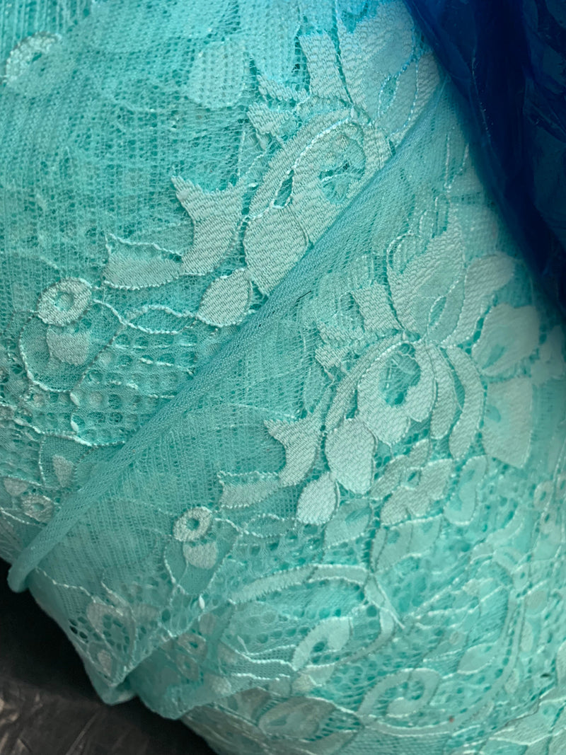 Tulle Evening Dress - V-Neck A-Line.