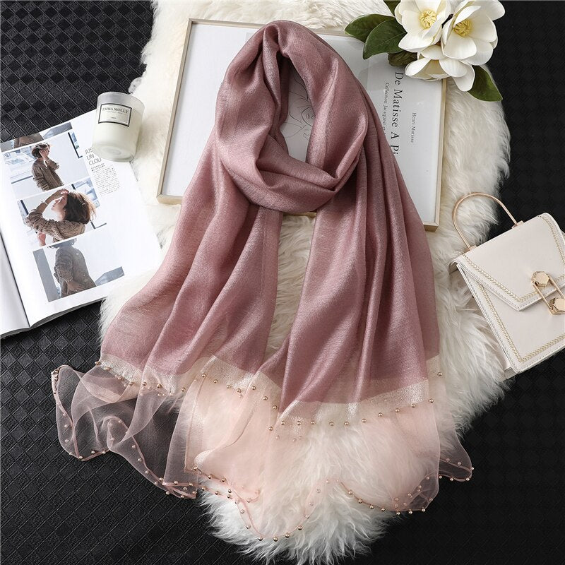Summer Silk Scarf: Long Size Elegance