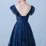 Tulle Evening Dress - V-Neck A-Line.