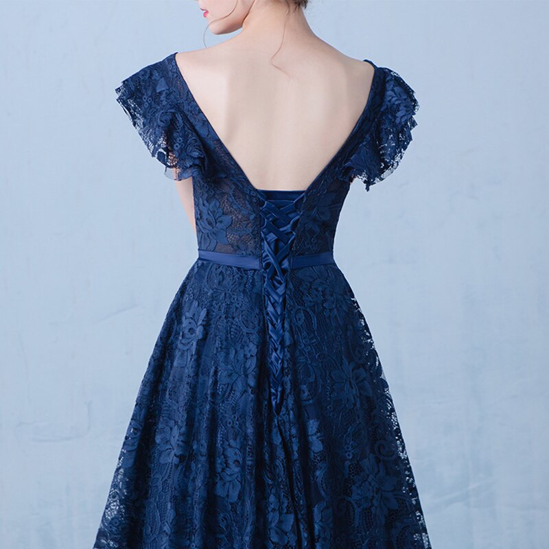 Tulle Evening Dress - V-Neck A-Line.