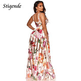 Floral Print Mesh Maxi Swing Dress
