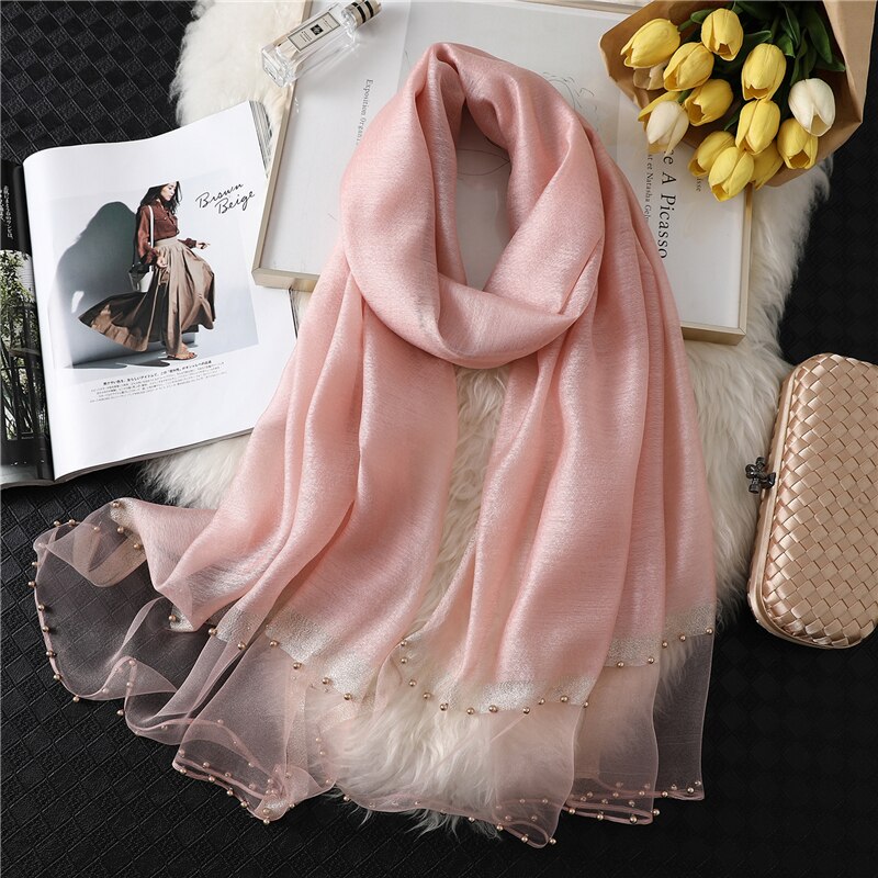Summer Silk Scarf: Long Size Elegance