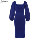 Nibber Sexy V-Neck Off Shoulder Bodycon Dress