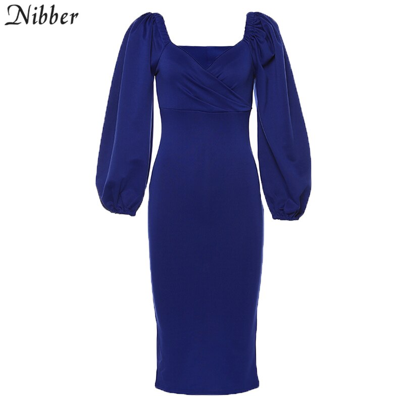 Nibber Sexy V-Neck Off Shoulder Bodycon Dress