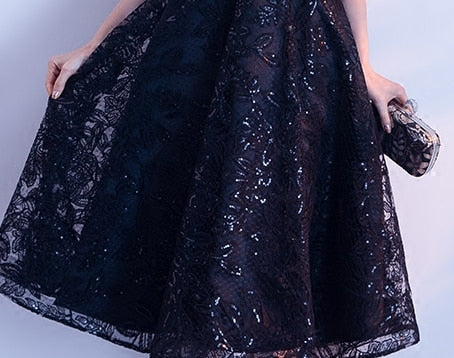 Elegant Lace Sequin Prom Dress