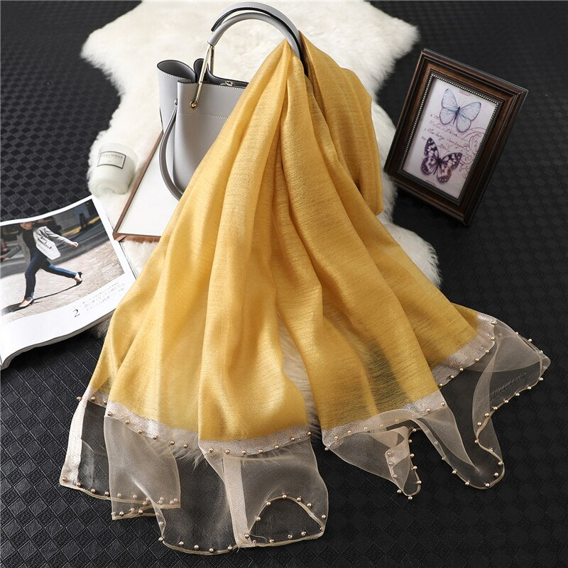 Summer Silk Scarf: Long Size Elegance