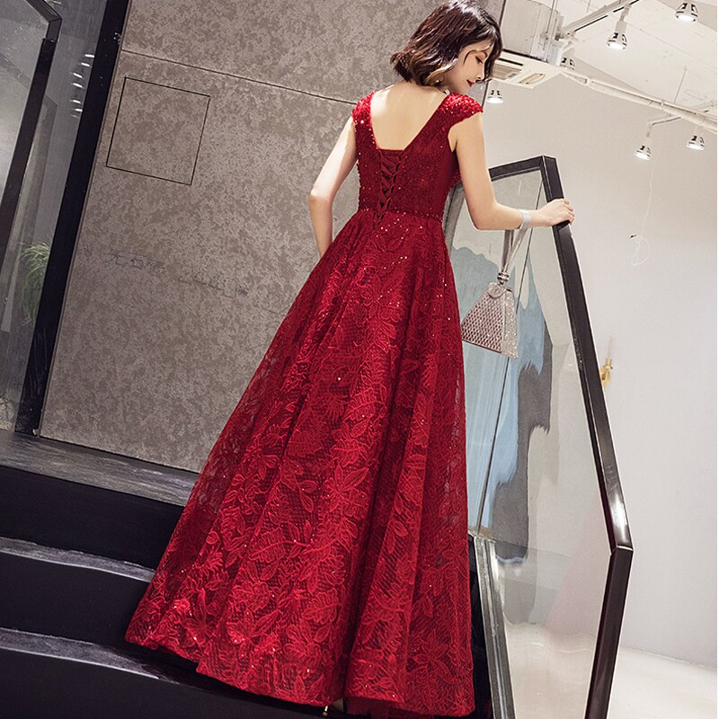 Elegant Lace Sequin Prom Dress