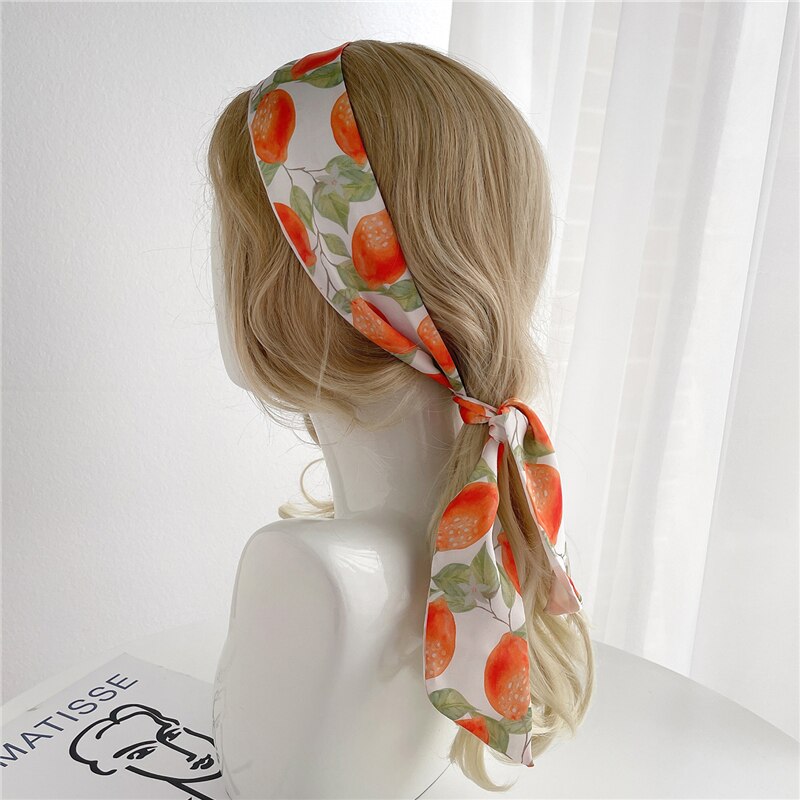 Fruit Print Satin Headband: Stylish Hair Accessory