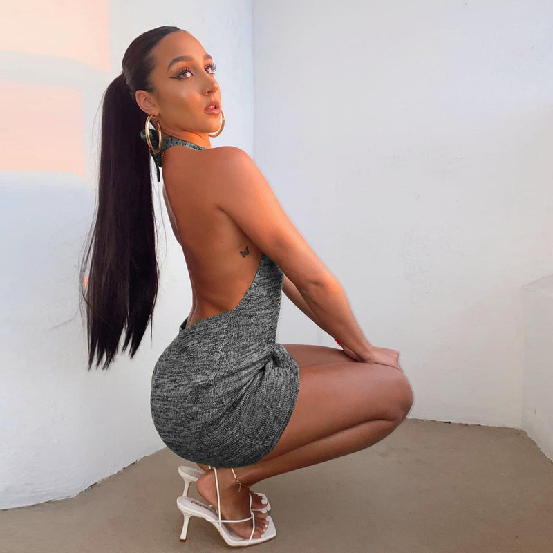 Halter Backless Bodycon Mini Dress: Club Party Streetwear