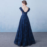 Tulle Evening Dress - V-Neck A-Line.