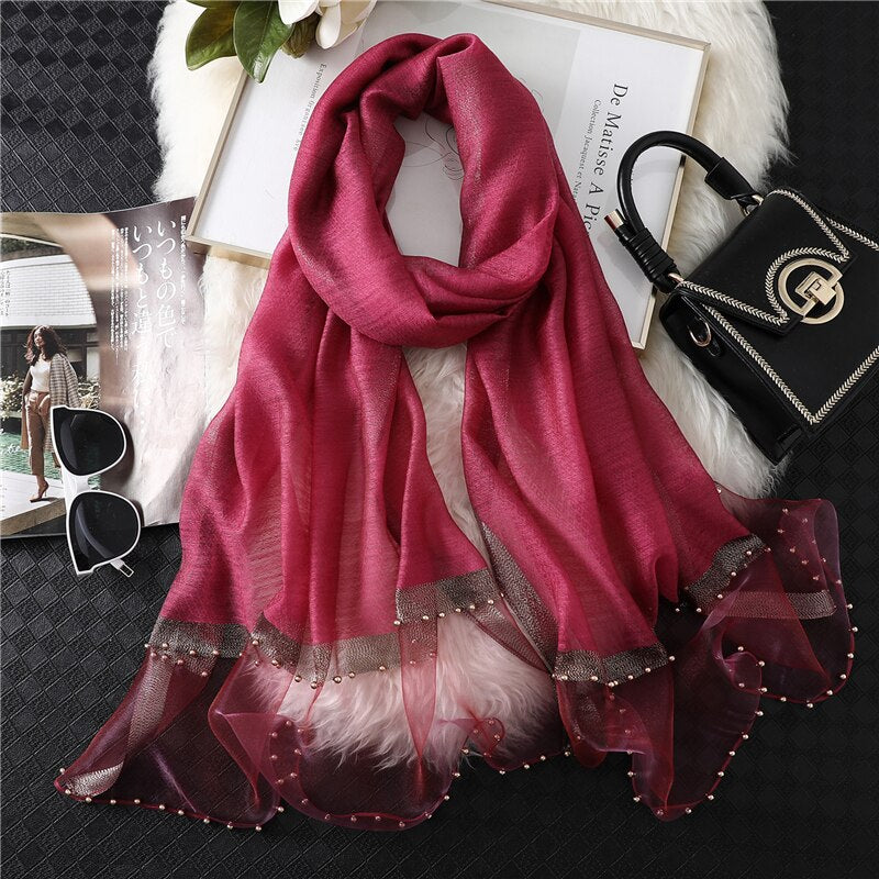 Summer Silk Scarf: Long Size Elegance