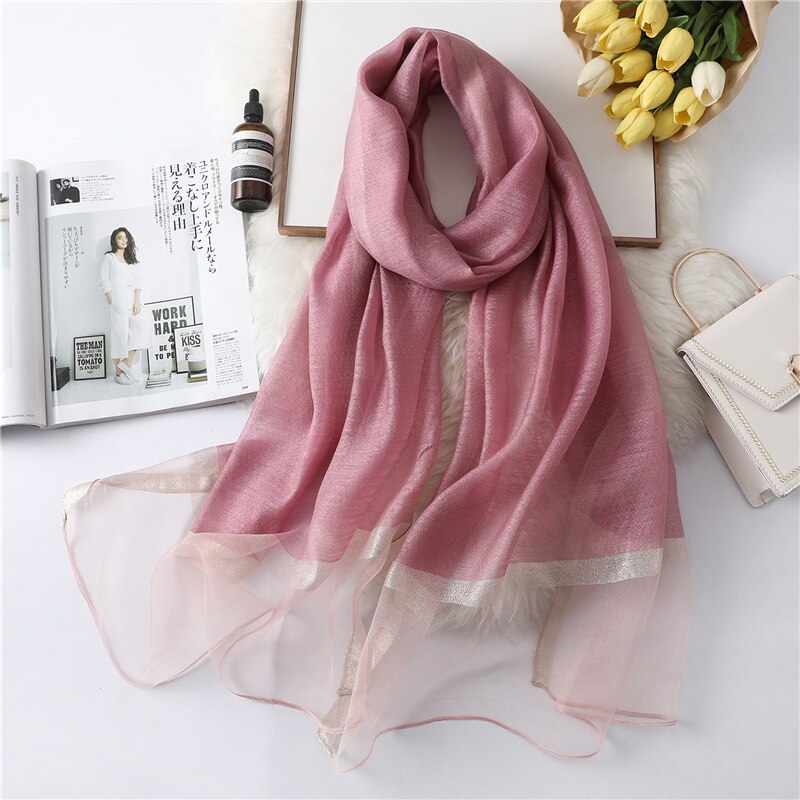 Summer Silk Scarf: Long Size Elegance