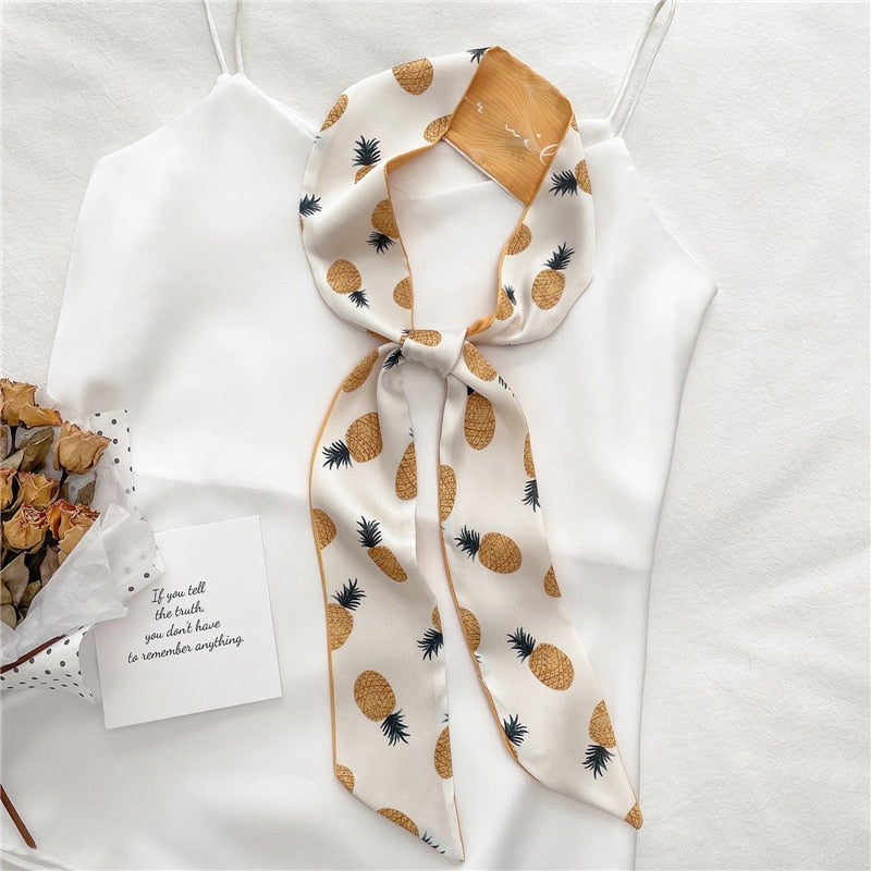 Fruit Print Satin Headband: Stylish Hair Accessory