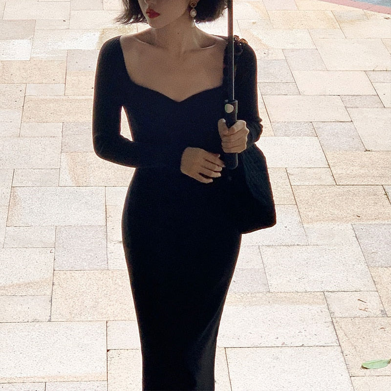 Strapless Ribbed Knit Bodycon Dress: Winter Midi