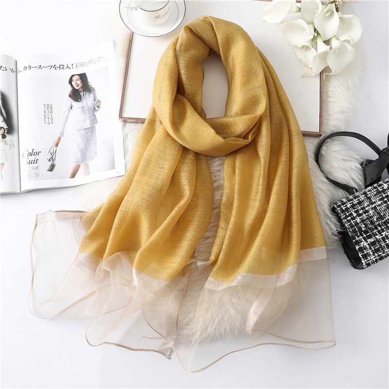 Summer Silk Scarf: Long Size Elegance