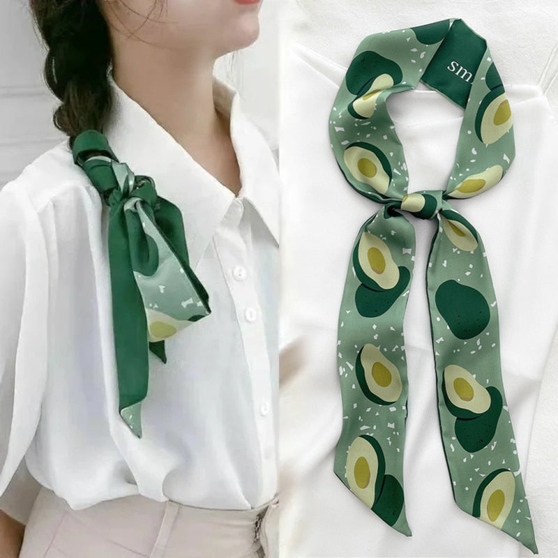Fruit Print Satin Headband: Stylish Hair Accessory