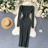 Strapless Ribbed Knit Bodycon Dress: Winter Midi
