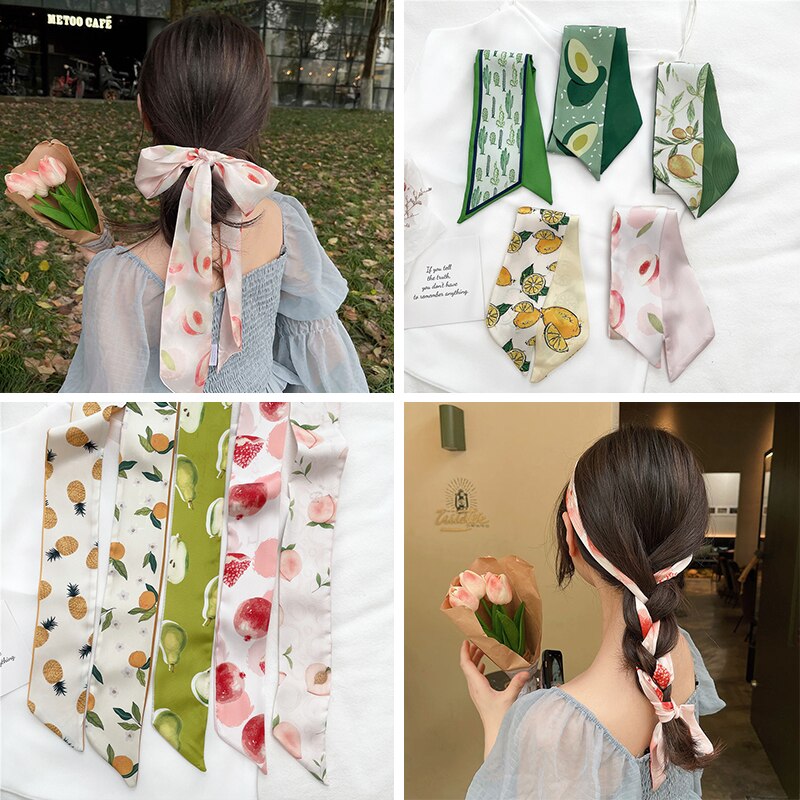Fruit Print Satin Headband: Stylish Hair Accessory