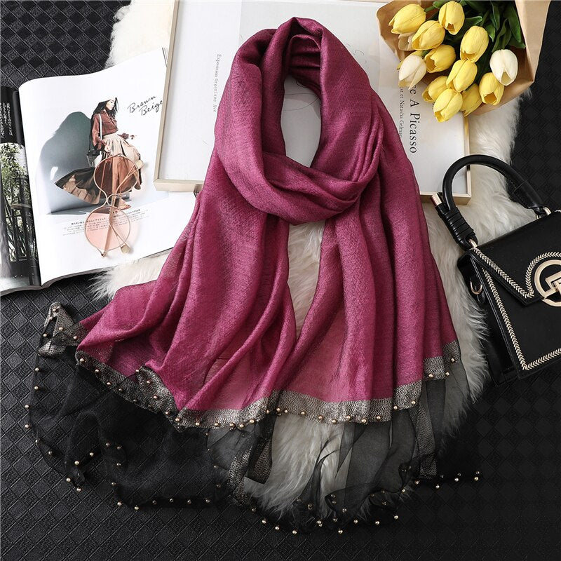 Summer Silk Scarf: Long Size Elegance