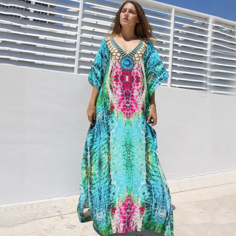 Kaftan Dress Plus Size Beach Party Casual Dress