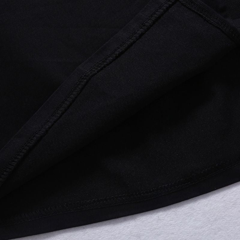 Harajuku Style Irregular Black Mini Skirt - High Waist