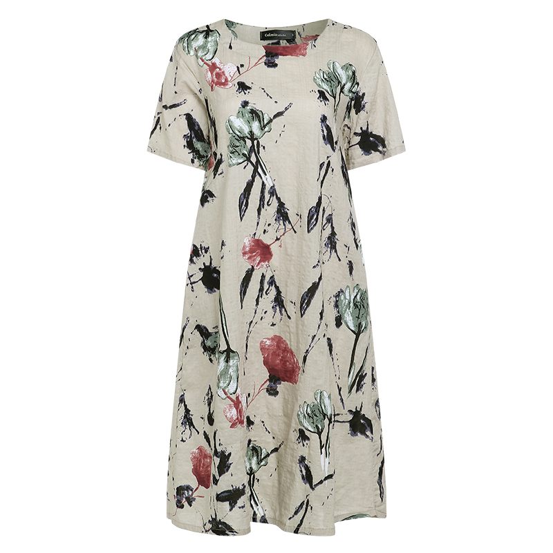 Celmia Summer Boho Midi Sundress