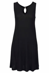 Black Beach Style Keyhole Mini Dress