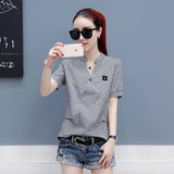 Women's Chiffon Plaid Blouse