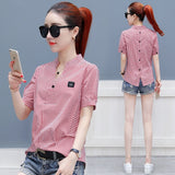 Women's Chiffon Plaid Blouse