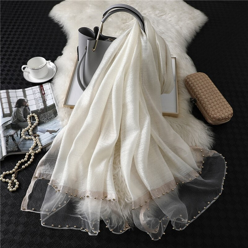 Summer Silk Scarf: Long Size Elegance