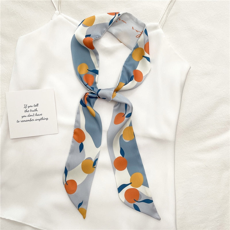 Fruit Print Satin Headband: Stylish Hair Accessory