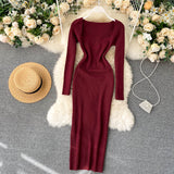 Strapless Ribbed Knit Bodycon Dress: Winter Midi