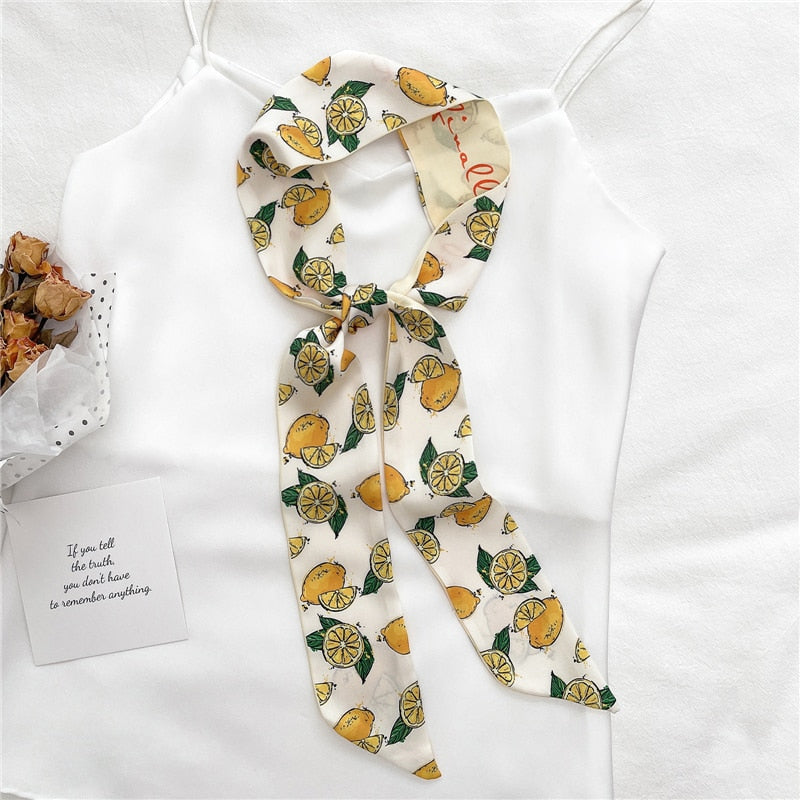 Fruit Print Satin Headband: Stylish Hair Accessory