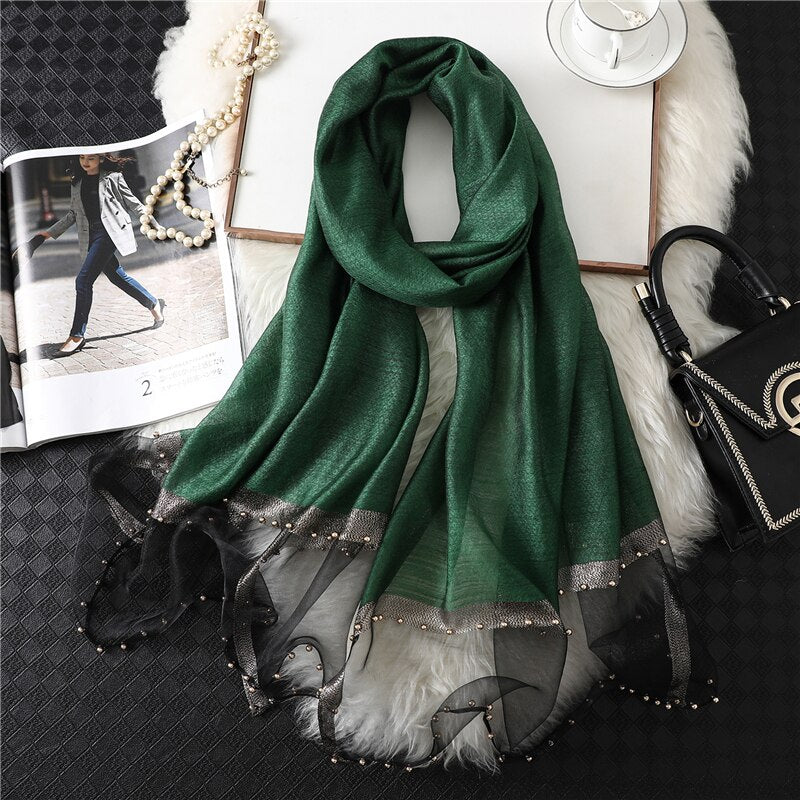 Summer Silk Scarf: Long Size Elegance