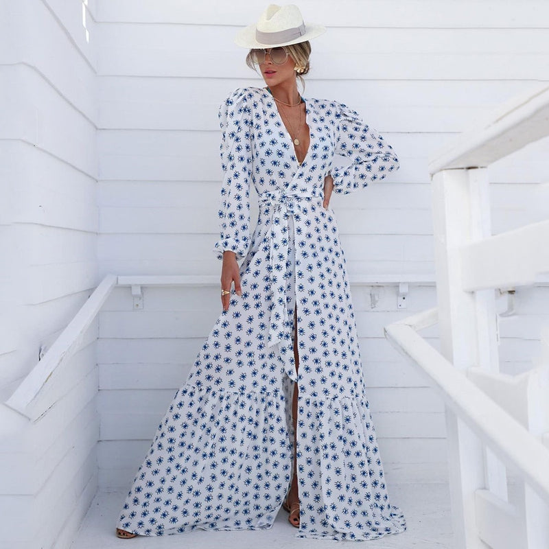 Cotton Beach Kaftan: High Collar Swim Cover Up