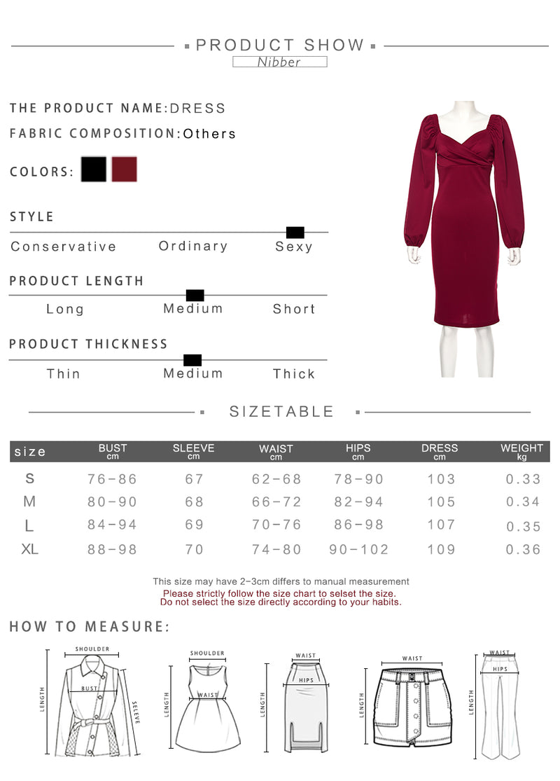 Nibber Sexy V-Neck Off Shoulder Bodycon Dress