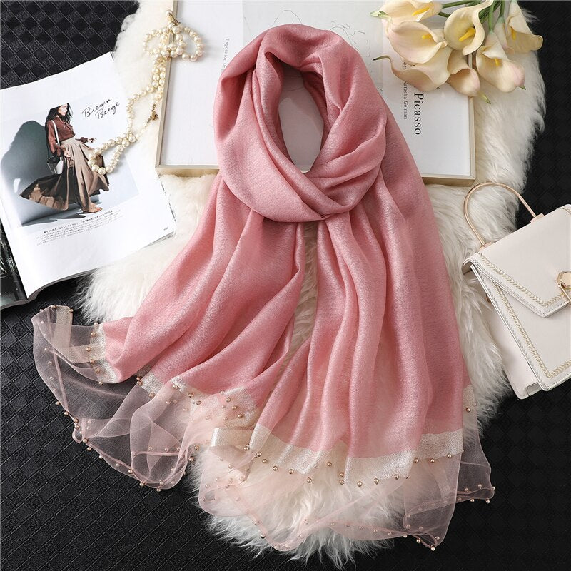 Summer Silk Scarf: Long Size Elegance
