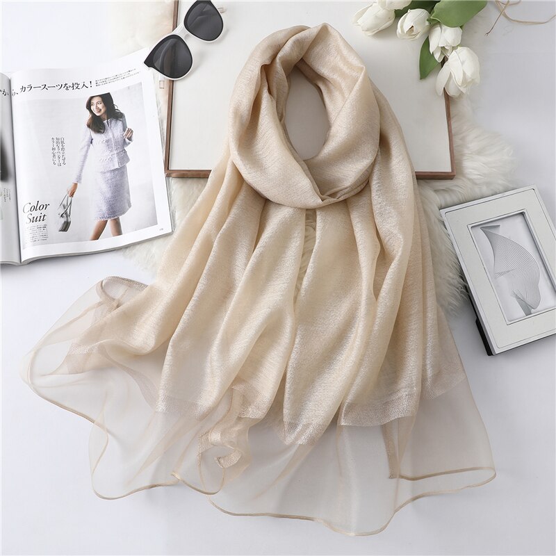 Summer Silk Scarf: Long Size Elegance
