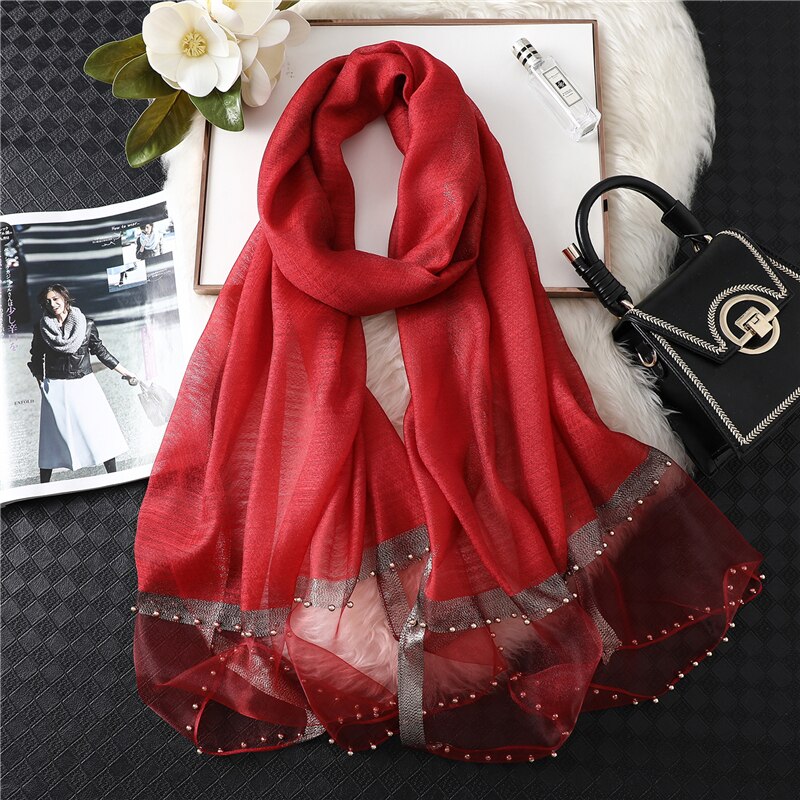 Summer Silk Scarf: Long Size Elegance