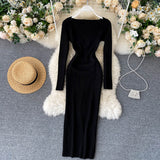 Strapless Ribbed Knit Bodycon Dress: Winter Midi