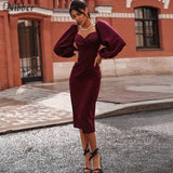 Nibber Sexy V-Neck Off Shoulder Bodycon Dress