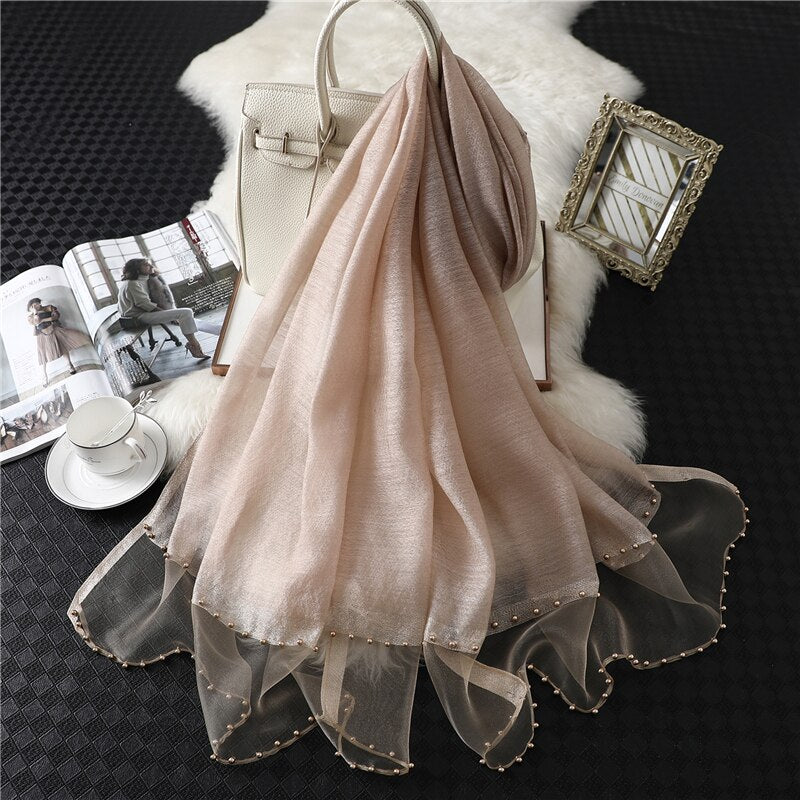Summer Silk Scarf: Long Size Elegance